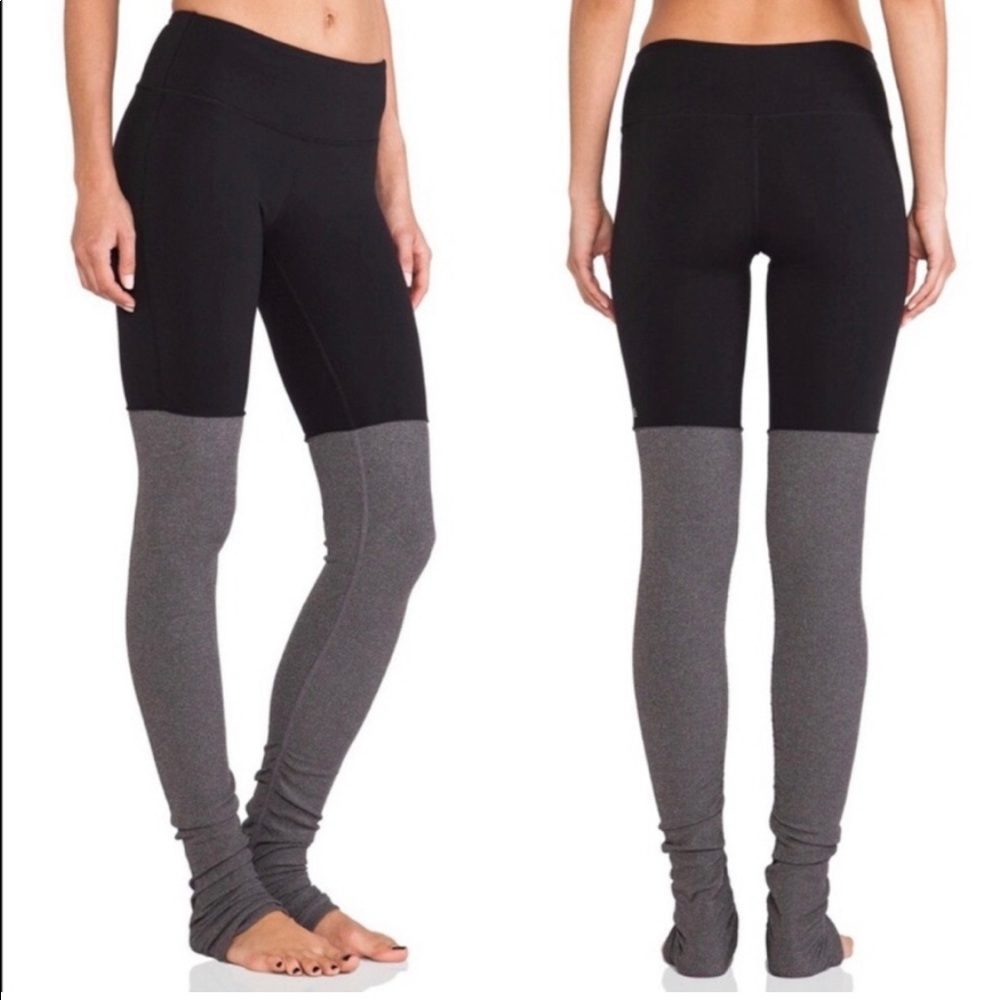 ALO Yoga Black and Gray Leggings XXS